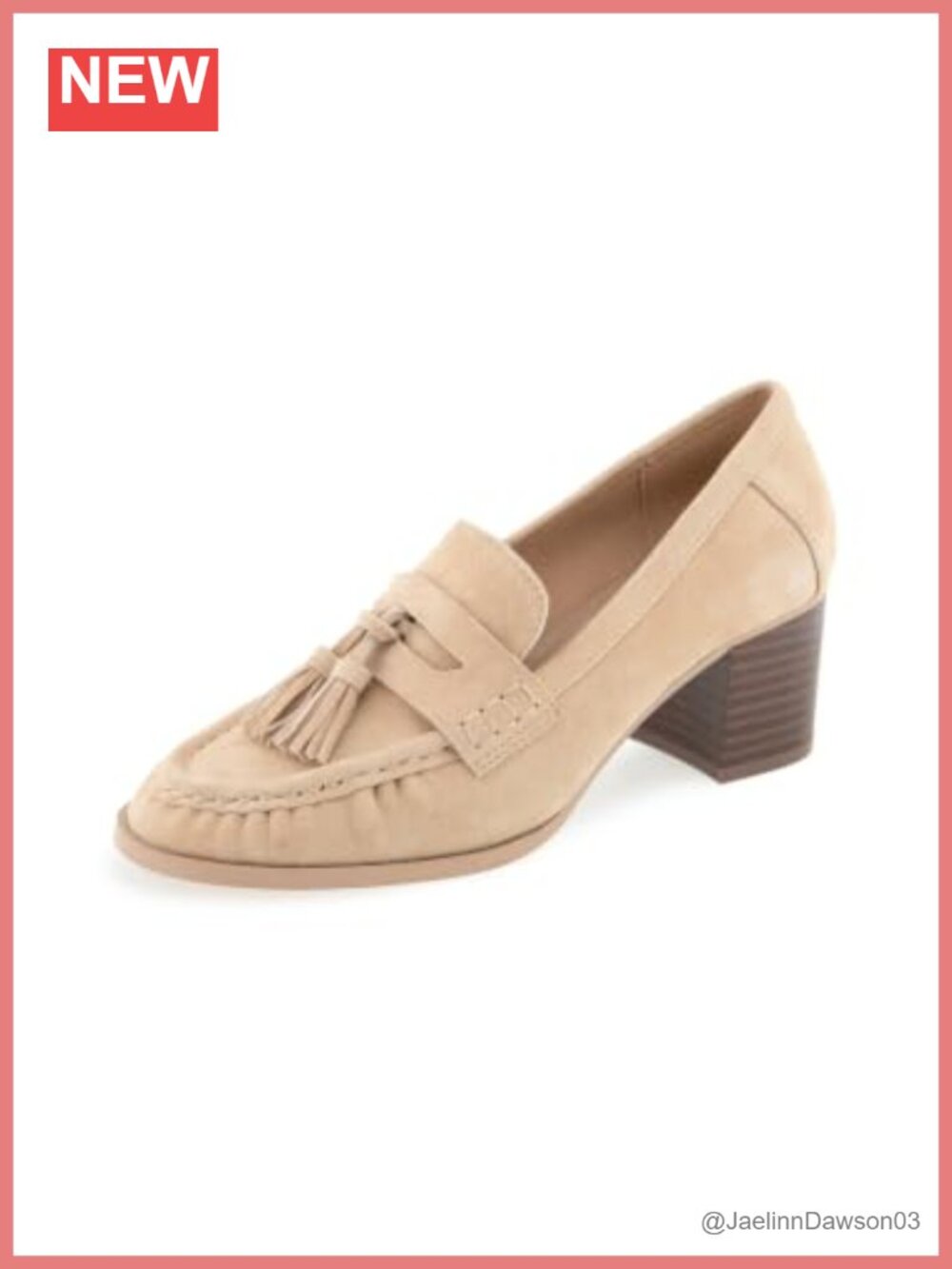 Genuine Suede Women's Tassel Loafer Low Top Block Heel
